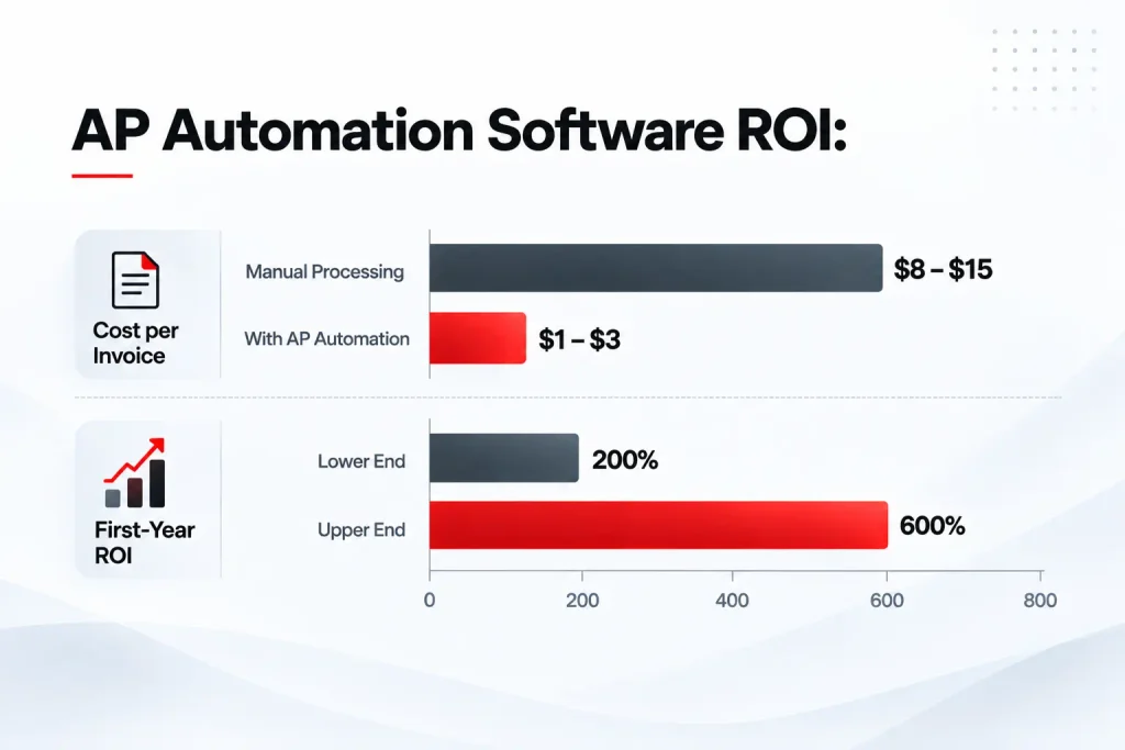 Roi chart showing cost savings from Ap Automation implementation