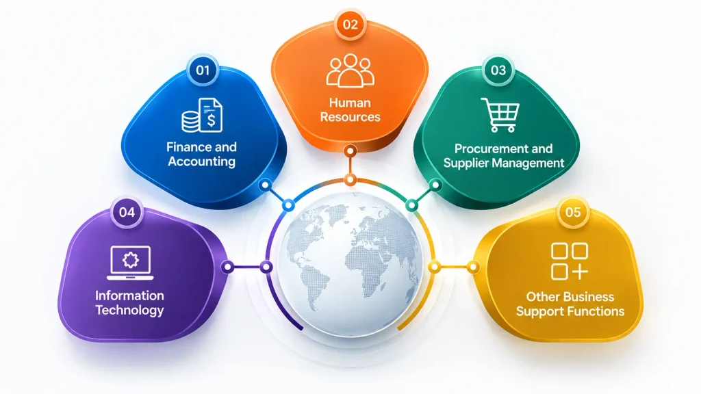 Five key functions included in Global Business Services.